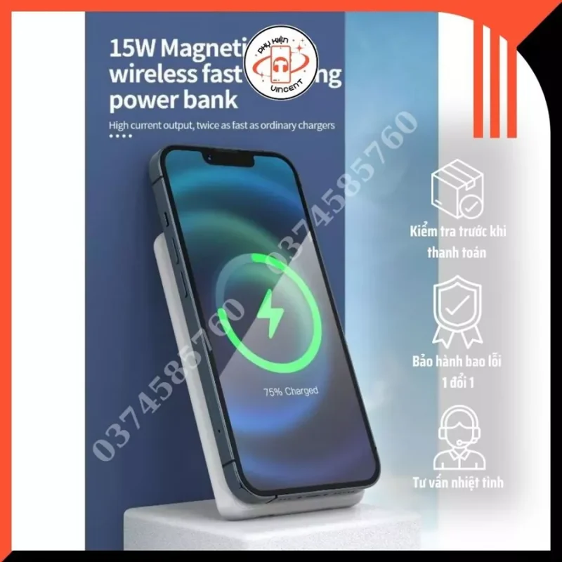 Sạc dự phòng không dây từ tính Sendem PH18 5000Mah