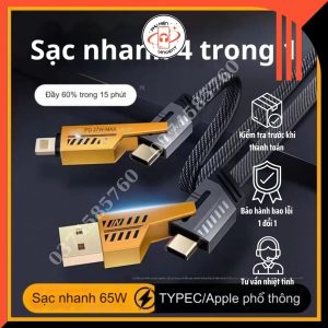 Cáp Sạc Nhanh 27W Y52 – Cáp Sạc Đa Năng 4 Đầu Tiện Lợi