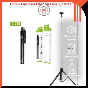 Gậy Tự Sướng R1-L 1m7 – Gậy Selfie Stick Bluetooth Đa Năng Kèm Tripod